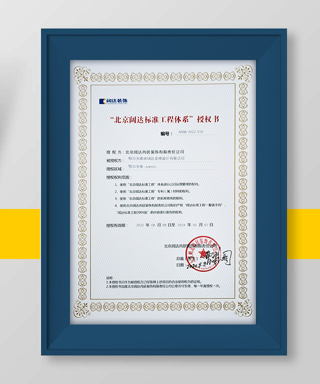 闊達授權(quán)證書