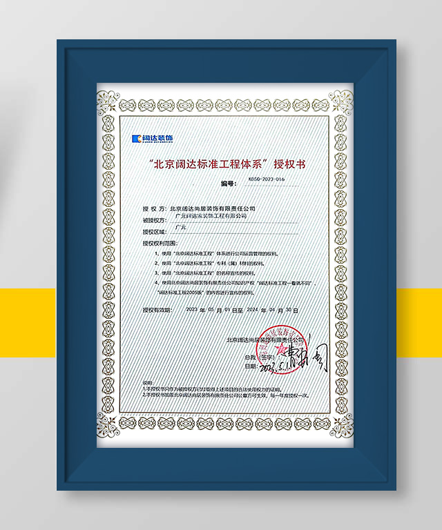 闊達授權(quán)證書